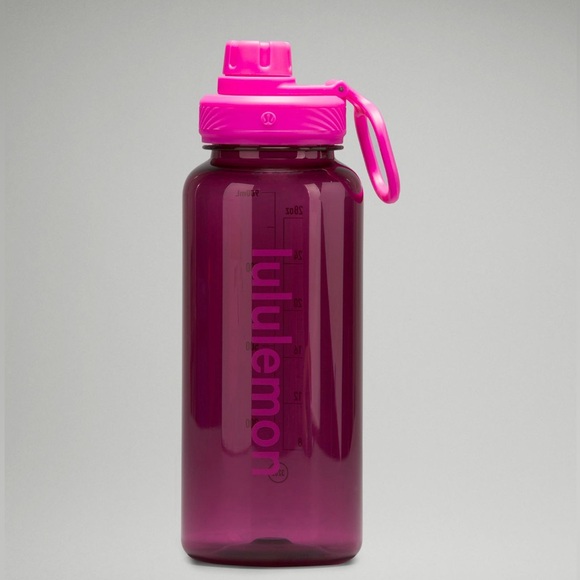 Lululemon Deep Luxe/Pow Pink Back to Life clear water bottle 32oz - Picture 1 of 2